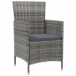 vidaXL 7-tlg. Garten-Essgruppe mit Kissen Poly Rattan Grau vidaXL 7-tlg. Garten-Essgruppe mit Kissen Poly Rattan Grau