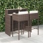 vidaXL 3-tlg. Gartenbar-Set mit Kissen Poly Rattan Braun vidaXL 3-tlg. Gartenbar-Set mit Kissen Poly Rattan Braun