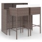 vidaXL 3-tlg. Gartenbar-Set mit Kissen Poly Rattan Braun vidaXL 3-tlg. Gartenbar-Set mit Kissen Poly Rattan Braun