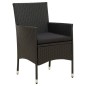 vidaXL 5-tlg. Garten-Essgruppe mit Kissen Poly Rattan Schwarz vidaXL 5-tlg. Garten-Essgruppe mit Kissen Poly Rattan Schwarz