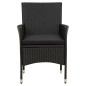 vidaXL 5-tlg. Garten-Essgruppe mit Kissen Poly Rattan Schwarz vidaXL 5-tlg. Garten-Essgruppe mit Kissen Poly Rattan Schwarz