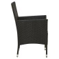 vidaXL 5-tlg. Garten-Essgruppe mit Kissen Poly Rattan Schwarz vidaXL 5-tlg. Garten-Essgruppe mit Kissen Poly Rattan Schwarz