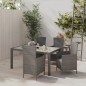 vidaXL 5-tlg. Garten-Essgruppe mit Kissen Poly Rattan Grau vidaXL 5-tlg. Garten-Essgruppe mit Kissen Poly Rattan Grau