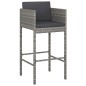 vidaXL 3-tlg. Gartenbar-Set mit Kissen Poly Rattan Grau vidaXL 3-tlg. Gartenbar-Set mit Kissen Poly Rattan Grau