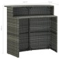 vidaXL 3-tlg. Gartenbar-Set mit Kissen Poly Rattan Grau vidaXL 3-tlg. Gartenbar-Set mit Kissen Poly Rattan Grau