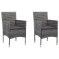 vidaXL 3-tlg. Garten-Essgruppe mit Kissen Poly Rattan Grau vidaXL 3-tlg. Garten-Essgruppe mit Kissen Poly Rattan Grau
