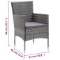 vidaXL 3-tlg. Garten-Essgruppe mit Kissen Poly Rattan Grau vidaXL 3-tlg. Garten-Essgruppe mit Kissen Poly Rattan Grau