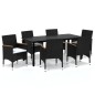 vidaXL 7-tlg. Garten-Essgruppe mit Kissen Poly Rattan Schwarz vidaXL 7-tlg. Garten-Essgruppe mit Kissen Poly Rattan Schwarz