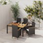 vidaXL 5-tlg. Garten-Essgruppe mit Auflagen Poly Rattan Schwarz vidaXL 5-tlg. Garten-Essgruppe mit Auflagen Poly Rattan Schwarz