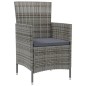 vidaXL 5-tlg. Garten-Essgruppe mit Kissen Poly Rattan Grau vidaXL 5-tlg. Garten-Essgruppe mit Kissen Poly Rattan Grau