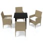 vidaXL 5-tlg. Garten-Essgruppe mit Kissen Poly Rattan Beige vidaXL 5-tlg. Garten-Essgruppe mit Kissen Poly Rattan Beige