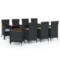vidaXL 9-tlg. Garten-Essgruppe mit Kissen Poly Rattan Schwarz vidaXL 9-tlg. Garten-Essgruppe mit Kissen Poly Rattan Schwarz