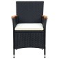 vidaXL 9-tlg. Garten-Essgruppe mit Kissen Poly Rattan Schwarz vidaXL 9-tlg. Garten-Essgruppe mit Kissen Poly Rattan Schwarz