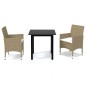 vidaXL 3-tlg. Garten-Essgruppe mit Kissen Poly Rattan Beige vidaXL 3-tlg. Garten-Essgruppe mit Kissen Poly Rattan Beige