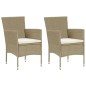 vidaXL 3-tlg. Garten-Essgruppe mit Kissen Poly Rattan Beige vidaXL 3-tlg. Garten-Essgruppe mit Kissen Poly Rattan Beige