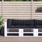 vidaXL Palettenkissen 3 Stk. Schwarz Karomuster Oxford-Gewebe vidaXL Palettenkissen 3 Stk. Schwarz Karomuster Oxford-Gewebe