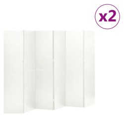 vidaXL 6-tlg. Raumteiler 2 Stk. Weiß 240x180 cm Stahl