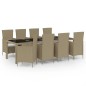 vidaXL 11-tlg. Garten-Essgruppe mit Kissen Poly Rattan Beige vidaXL 11-tlg. Garten-Essgruppe mit Kissen Poly Rattan Beige
