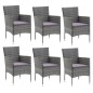 vidaXL 7-tlg. Garten-Essgruppe mit Kissen Poly Rattan Grau vidaXL 7-tlg. Garten-Essgruppe mit Kissen Poly Rattan Grau