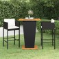 vidaXL 3-tlg. Gartenbar-Set mit Kissen Poly Rattan Schwarz vidaXL 3-tlg. Gartenbar-Set mit Kissen Poly Rattan Schwarz