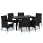 vidaXL 7-tlg. Garten-Essgruppe mit Kissen Poly Rattan Schwarz vidaXL 7-tlg. Garten-Essgruppe mit Kissen Poly Rattan Schwarz