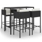 vidaXL 5-tlg. Gartenbar-Set mit Kissen Poly Rattan Schwarz vidaXL 5-tlg. Gartenbar-Set mit Kissen Poly Rattan Schwarz