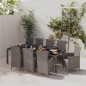 vidaXL 9-tlg. Garten-Essgruppe mit Kissen Poly Rattan Grau vidaXL 9-tlg. Garten-Essgruppe mit Kissen Poly Rattan Grau