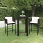 vidaXL 3-tlg. Gartenbar-Set mit Kissen Poly Rattan Schwarz vidaXL 3-tlg. Gartenbar-Set mit Kissen Poly Rattan Schwarz