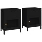 vidaXL Nachttische 2 Stk. Schwarz 40x30x54,5 cm Stahl und Glas vidaXL Nachttische 2 Stk. Schwarz 40x30x54,5 cm Stahl und Glas