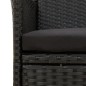 vidaXL 3-tlg. Garten-Essgruppe mit Auflagen Poly Rattan Schwarz vidaXL 3-tlg. Garten-Essgruppe mit Auflagen Poly Rattan Schwarz