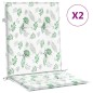 vidaXL Niedriglehner-Auflagen 2 Stk. Blattmuster Stoff vidaXL Niedriglehner-Auflagen 2 Stk. Blattmuster Stoff
