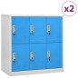 vidaXL Schließfachschränke 2 Stk. Hellgrau und Blau 90x45x92,5cm Stahl vidaXL Schließfachschränke 2 Stk. Hellgrau und Blau 90x45x92,5cm Stahl