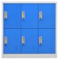 vidaXL Schließfachschränke 2 Stk. Hellgrau und Blau 90x45x92,5cm Stahl vidaXL Schließfachschränke 2 Stk. Hellgrau und Blau 90x45x92,5cm Stahl