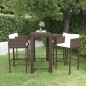 vidaXL 5-tlg. Gartenbar-Set mit Kissen Poly Rattan Braun vidaXL 5-tlg. Gartenbar-Set mit Kissen Poly Rattan Braun