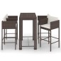 vidaXL 5-tlg. Gartenbar-Set mit Kissen Poly Rattan Braun vidaXL 5-tlg. Gartenbar-Set mit Kissen Poly Rattan Braun