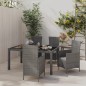 vidaXL 5-tlg. Garten-Essgruppe mit Kissen Poly Rattan Grau vidaXL 5-tlg. Garten-Essgruppe mit Kissen Poly Rattan Grau