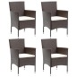 vidaXL 5-tlg. Garten-Essgruppe mit Kissen Poly Rattan Braun vidaXL 5-tlg. Garten-Essgruppe mit Kissen Poly Rattan Braun