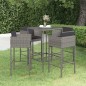 vidaXL 5-tlg. Gartenbar-Set mit Kissen Poly Rattan Grau vidaXL 5-tlg. Gartenbar-Set mit Kissen Poly Rattan Grau