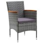 vidaXL 7-tlg. Garten-Essgruppe mit Kissen Poly Rattan Grau vidaXL 7-tlg. Garten-Essgruppe mit Kissen Poly Rattan Grau