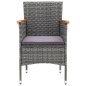 vidaXL 7-tlg. Garten-Essgruppe mit Kissen Poly Rattan Grau vidaXL 7-tlg. Garten-Essgruppe mit Kissen Poly Rattan Grau