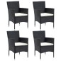 vidaXL 5-tlg. Garten-Essgruppe mit Kissen Poly Rattan Schwarz vidaXL 5-tlg. Garten-Essgruppe mit Kissen Poly Rattan Schwarz