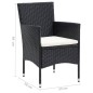 vidaXL 5-tlg. Garten-Essgruppe mit Kissen Poly Rattan Schwarz vidaXL 5-tlg. Garten-Essgruppe mit Kissen Poly Rattan Schwarz