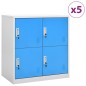 vidaXL Schließfachschränke 5 Stk. Hellgrau und Blau 90x45x92,5cm Stahl vidaXL Schließfachschränke 5 Stk. Hellgrau und Blau 90x45x92,5cm Stahl