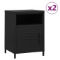 vidaXL Nachttische 2 Stk. Schwarz 35x35x51 cm Stahl vidaXL Nachttische 2 Stk. Schwarz 35x35x51 cm Stahl
