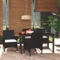 vidaXL 5-tlg. Garten-Essgruppe mit Kissen Poly Rattan Schwarz vidaXL 5-tlg. Garten-Essgruppe mit Kissen Poly Rattan Schwarz