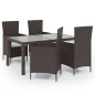 vidaXL 5-tlg. Garten-Essgruppe mit Auflagen Poly Rattan Braun vidaXL 5-tlg. Garten-Essgruppe mit Auflagen Poly Rattan Braun