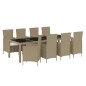 vidaXL 9-tlg. Garten-Essgruppe mit Kissen Poly Rattan Beige vidaXL 9-tlg. Garten-Essgruppe mit Kissen Poly Rattan Beige