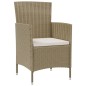 vidaXL 9-tlg. Garten-Essgruppe mit Kissen Poly Rattan Beige vidaXL 9-tlg. Garten-Essgruppe mit Kissen Poly Rattan Beige