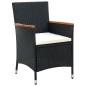 vidaXL 7-tlg. Garten-Essgruppe mit Auflagen Poly Rattan Schwarz vidaXL 7-tlg. Garten-Essgruppe mit Auflagen Poly Rattan Schwarz