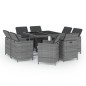 vidaXL 9-tlg. Garten-Essgruppe mit Auflagen Poly Rattan Grau vidaXL 9-tlg. Garten-Essgruppe mit Auflagen Poly Rattan Grau